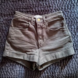 American Apparel High Waisted Black Denim Shorts Size 24/25